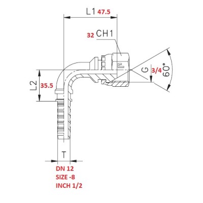 RACCORDO CURVA 90° 3/4"X1/2" A PRESSARE