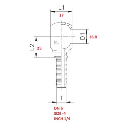 RACCORDO OCCHIO 3/8"X1/4" A PRESSARE