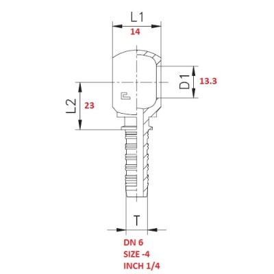 RACCORDO OCCHIO 1/4" A PRESSARE