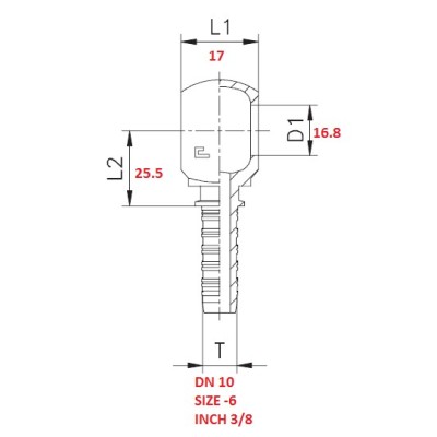 RACCORDO OCCHIO 3/8" A PRESSARE