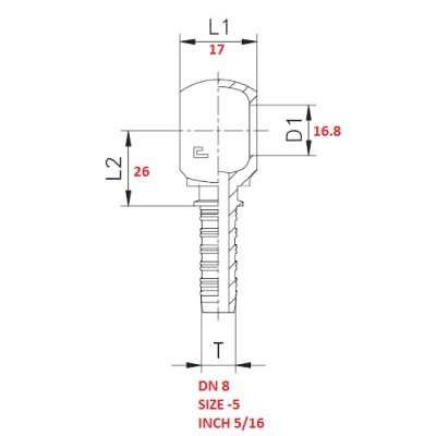 3/8"X5/16 EYE FITTING TO PRESS