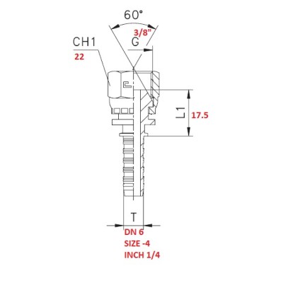 RACCORDO DRITTO 3/8"X1/4" A PRESSARE