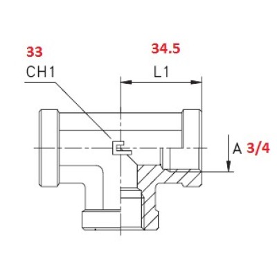 RACCORDO T 3/4" FEMMINA