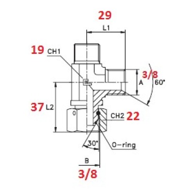 RACCORDO T 3/8" FEMMINA DESTRA