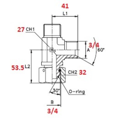 RACCORDO T 3/4" FEMMINA DESTRA