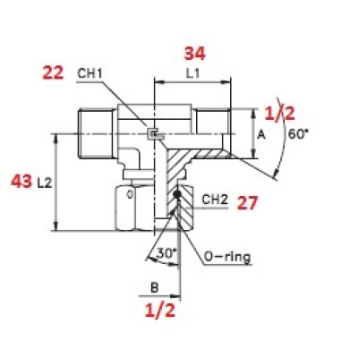 RACCORDO T 1/2" FEMMINA CENTRALE