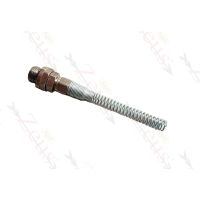 Straight male 1/4' swivel fitting with spiral spring 6 for 4x6 tube
