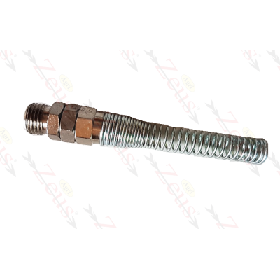 Raccordo dritto maschio da 1/4' girevole con molla spirale 8 per tubo 6x8