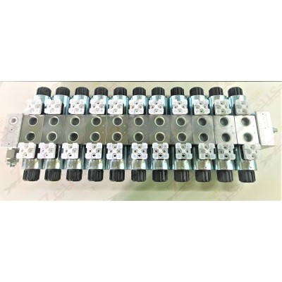 Solenoid valve block, 11-section electrodistributor