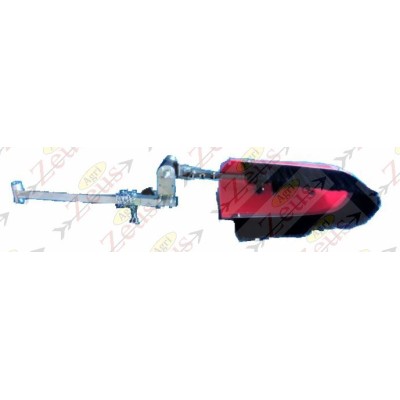 Inter-row weeding bar with two anti-drift broom jets