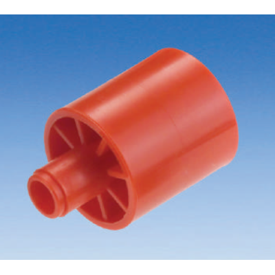 Red roller with nosepiece for roller conveyors