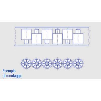 Red roller with nosepiece for roller conveyors