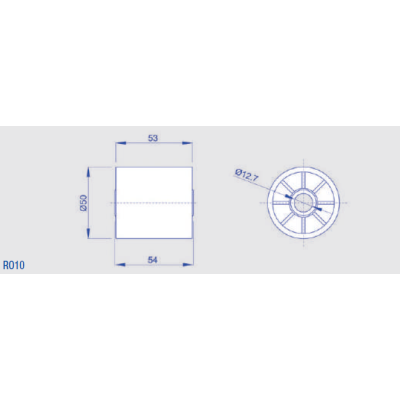 Red roller without nosepiece for roller conveyors