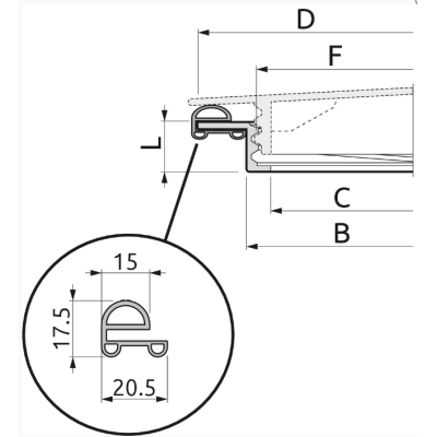 Anello filettato Ø355 con guarnizione