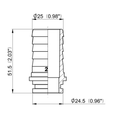 Straight hose connection for walker