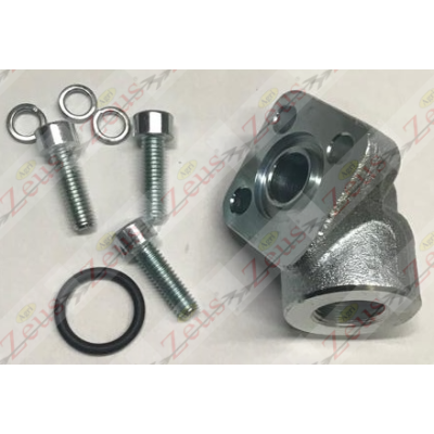 Flangia acciaio flangetta per pompa a 3 fori filetto da 3/8" con interasse da 30