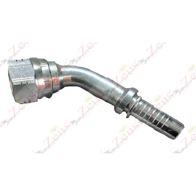 Raccordo mezza curva 45° 7/8" jic x 1/2" a pressare femmina