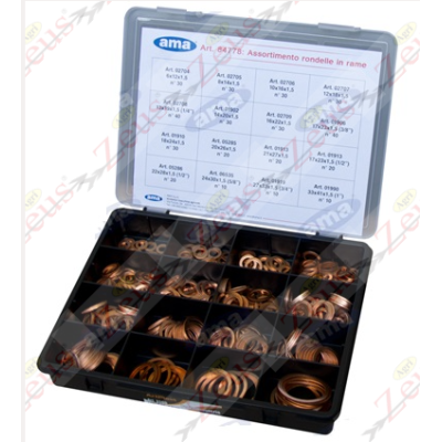 Assortimento rondelle in rame 400 pz