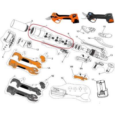 Gearbox for Bahco BCL20 electric scissors