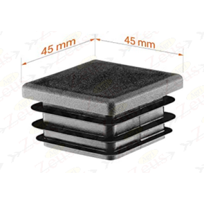 Square plastic cap for 45x45 tubular